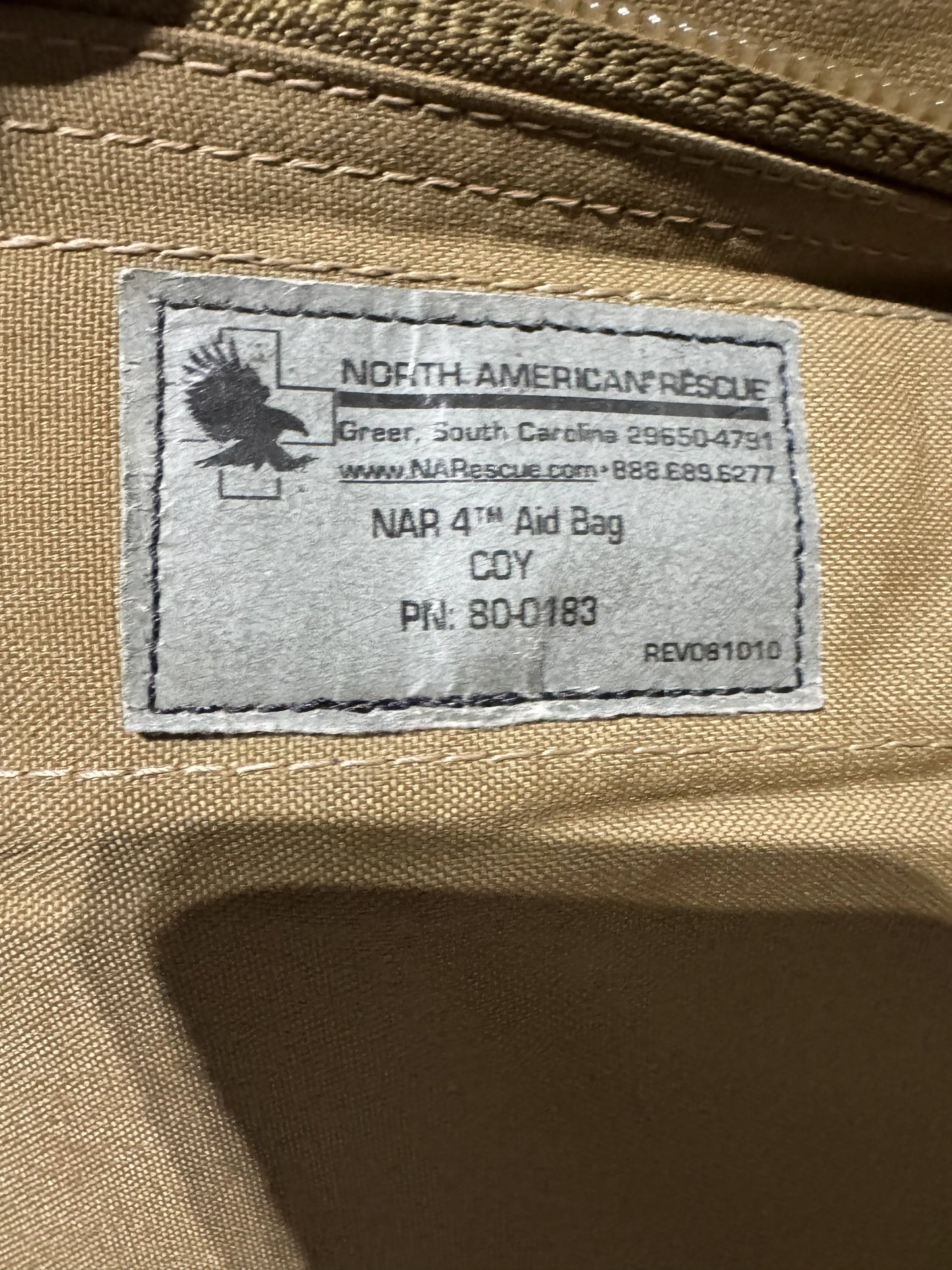 North American Rescue NAR-4 Aid Bag Coyote FAIR Condition #2