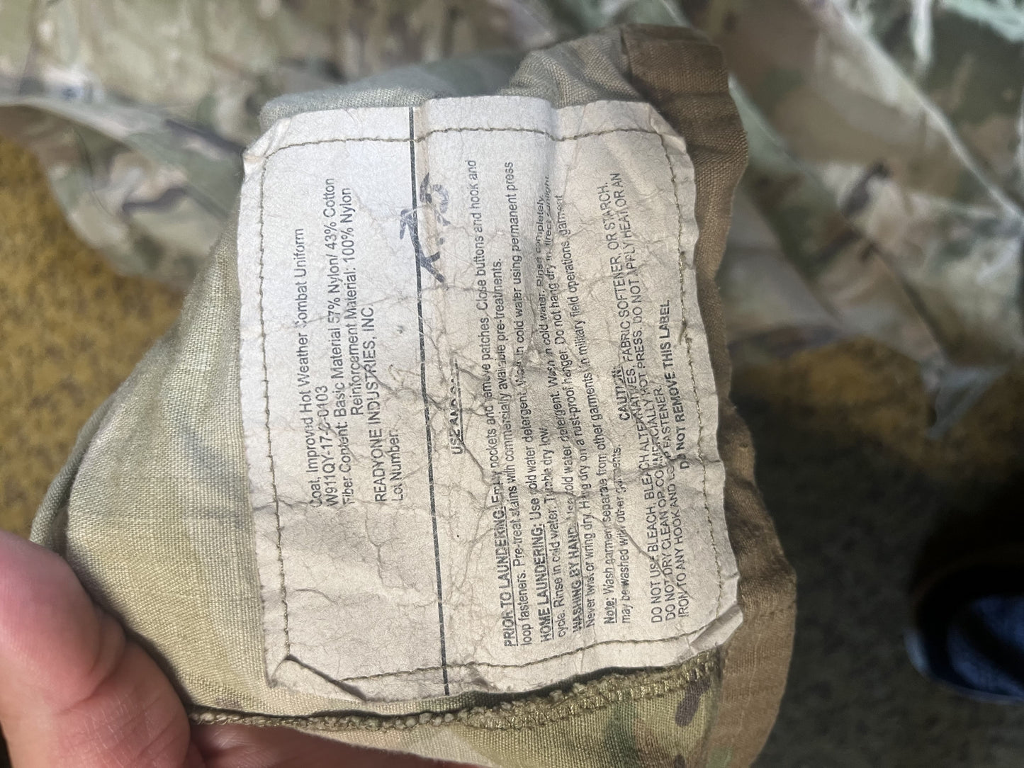 US Army OCP Multicam Combat Coat Mens Medium Regular Insect Guard Military