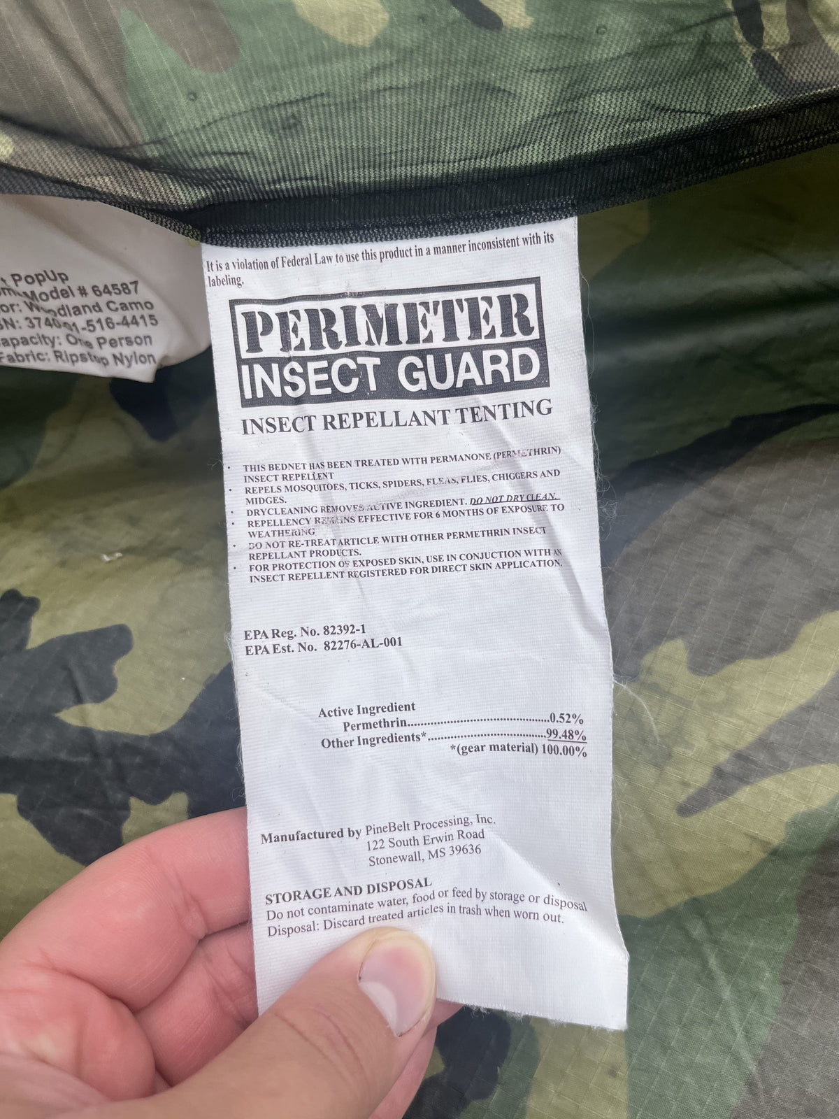 Catoma / Iguana Bed Net Pop-Up Tent IBNS EBNS Woodland Camo NO Carry Bag