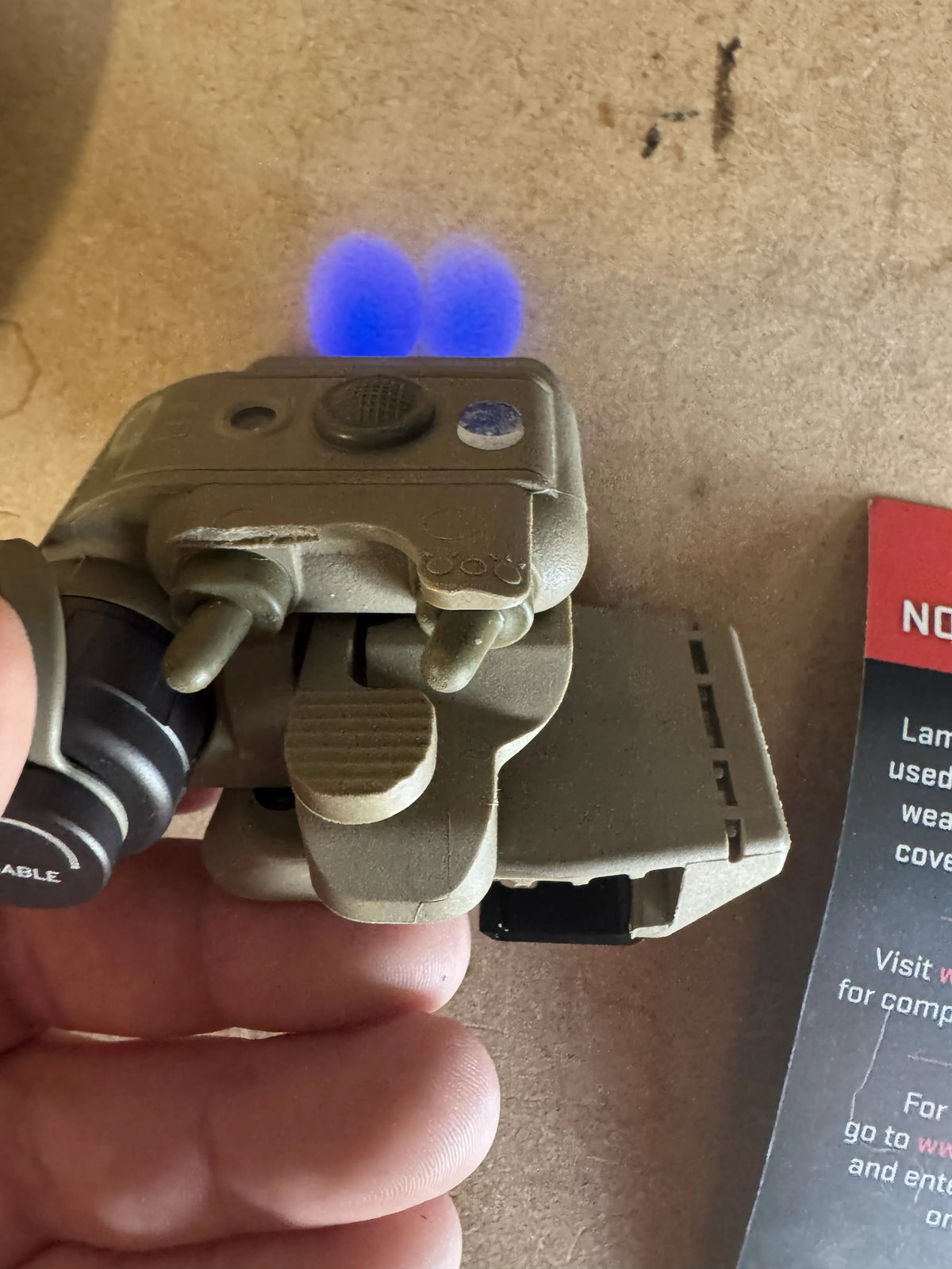 SureFire Helmet Light HL1-A-TN Desert Tan White/Blue LED NSN 6220-01-549-4174