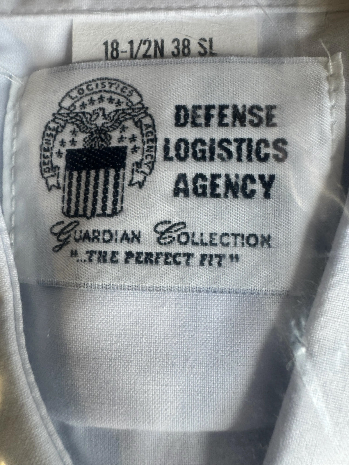 NEW 2XL Tall Defense Logistics Agency Mens Dress White Long Sleeve(CG) Shirt Macon Garment 18 1/2N 38 SL