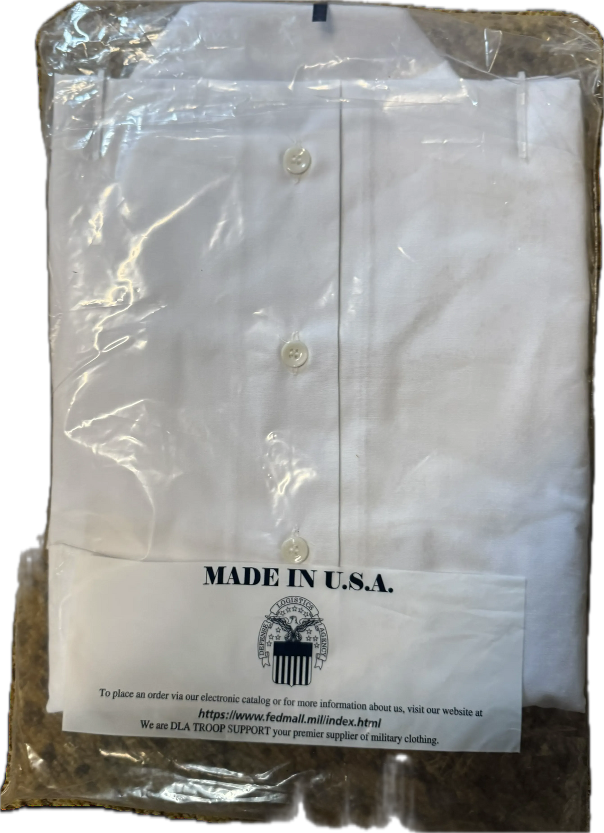 NEW 2XL Tall Defense Logistics Agency Mens Dress White Long Sleeve(CG) Shirt Macon Garment 18 1/2N 38 SL