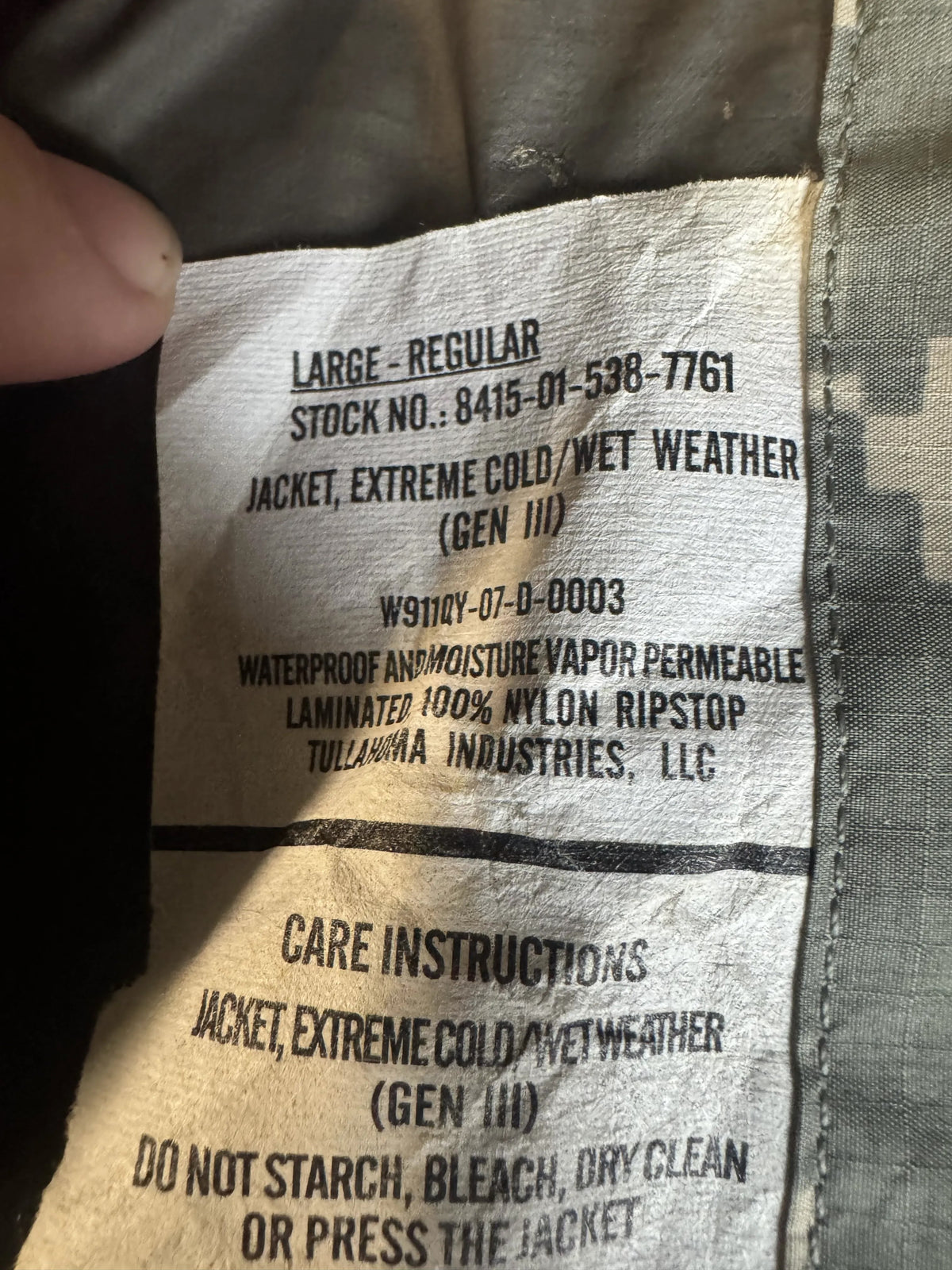 ACU Large Extreme Wet Weather Jacket NSN: 8415-01-538-7761