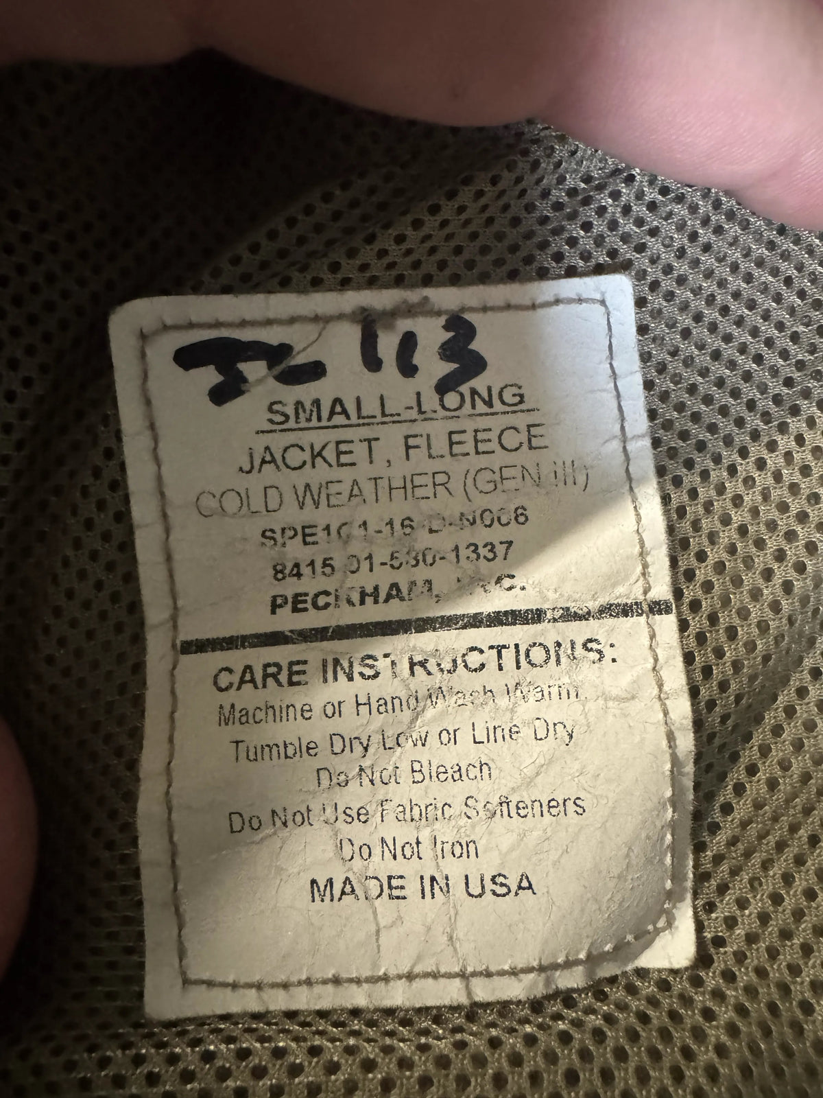 USGI Polartec Foliage Green Small Long Fleece Jacket NSN: 8415-01-530-1337