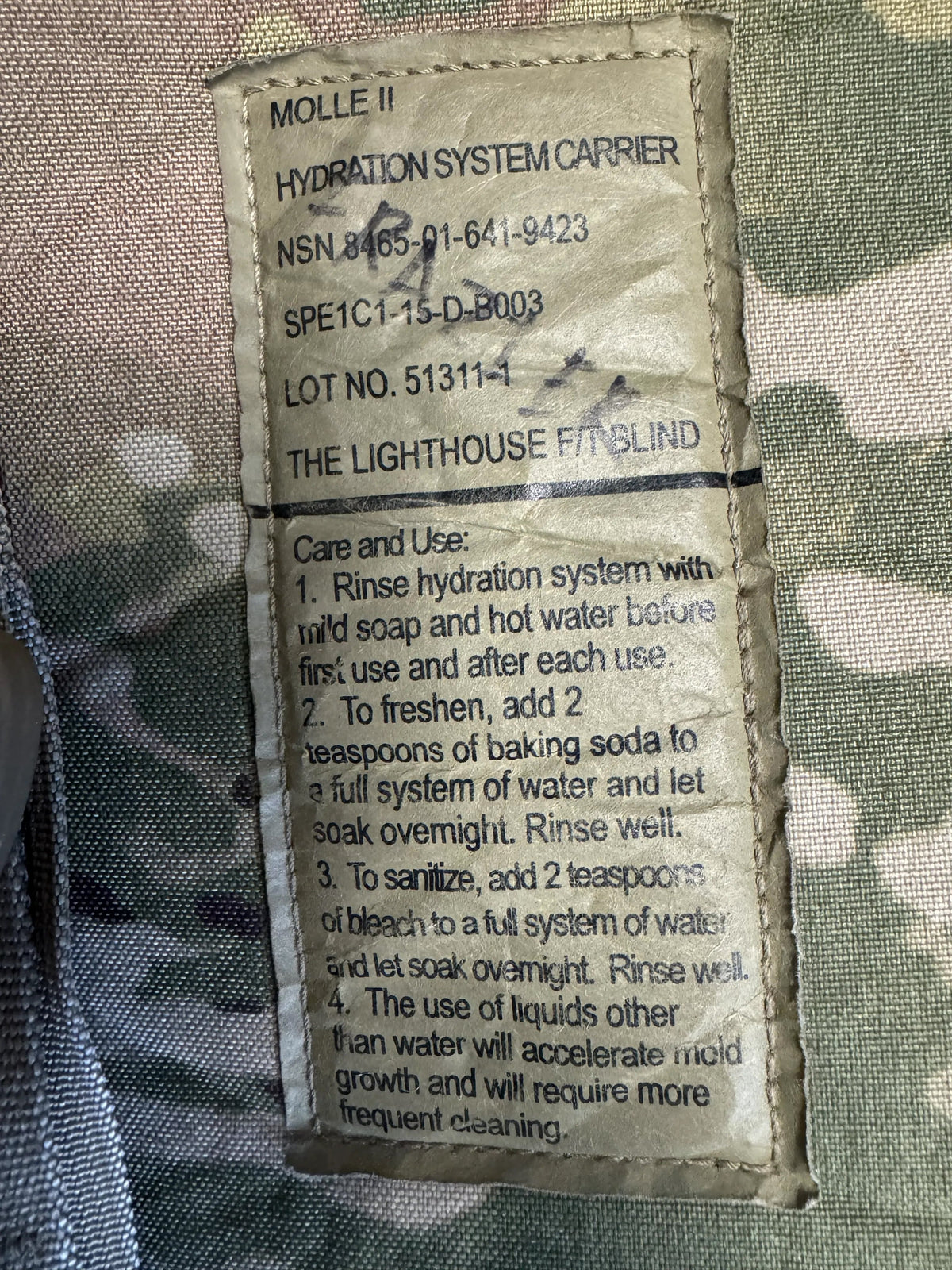 NEW US Military OCP Multicam MOLLE Hydration Carrier with Bladder