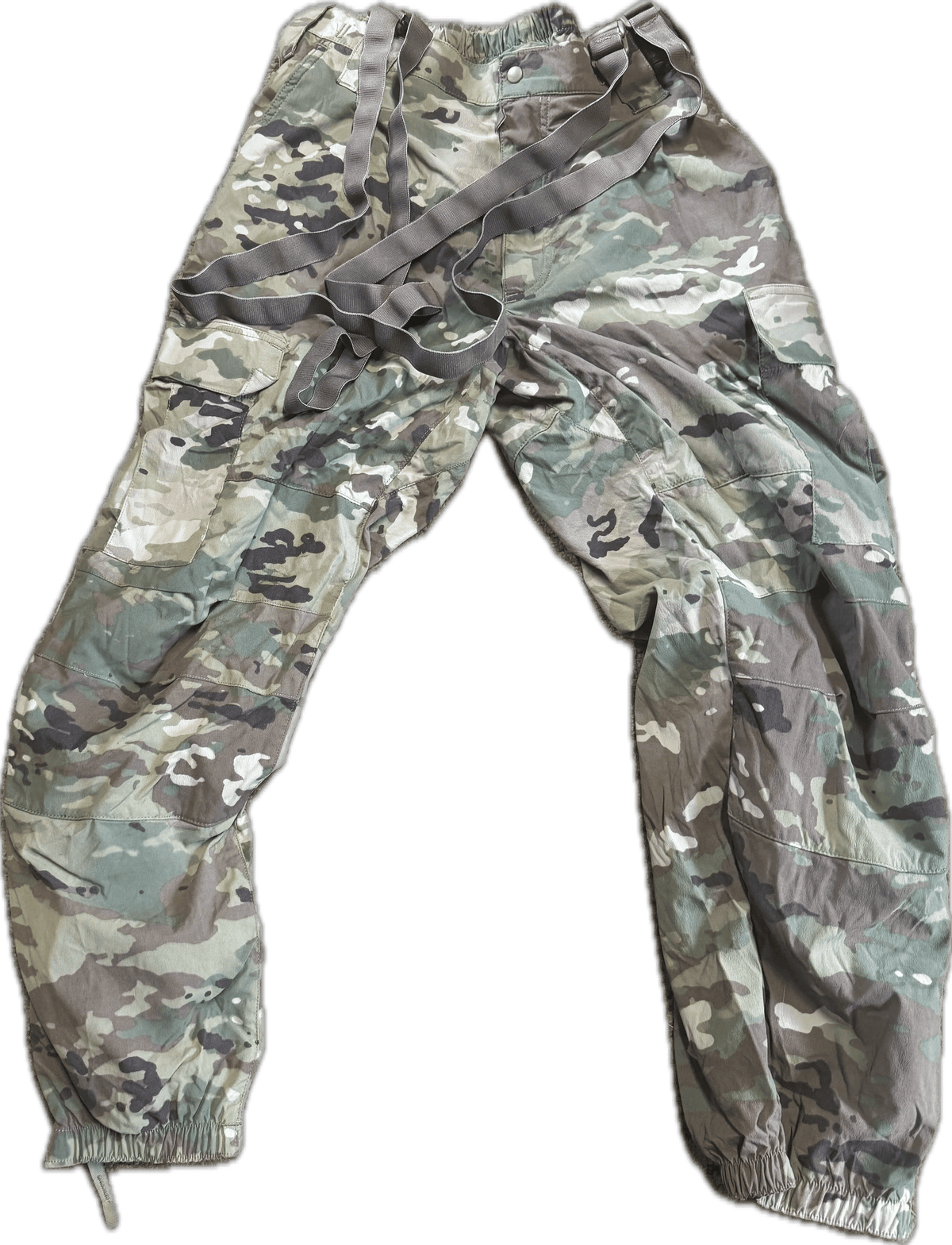 USGI Army Multicam Soft Shell Cold Weather Trousers With Suspenders Size Medium-Regular