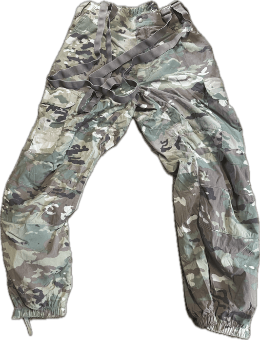 USGI Army Multicam Soft Shell Cold Weather Trousers With Suspenders Size Medium-Regular