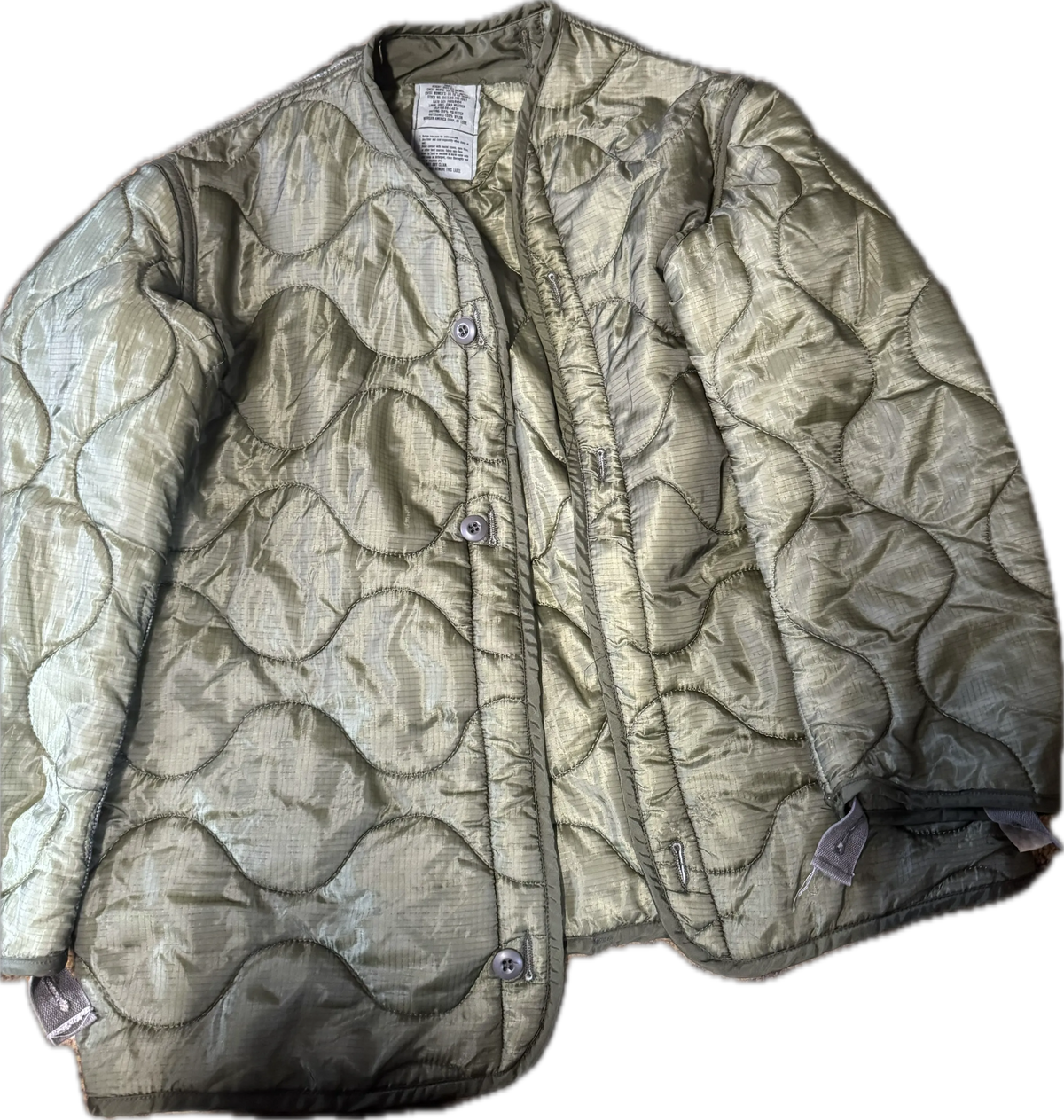 Fair Condition Military M65 Cold Weather Coat Liner Size Small OD Green 8415-00-782-2887