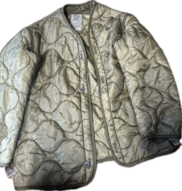 Fair Condition Military M65 Cold Weather Coat Liner Size Small OD Green 8415-00-782-2887